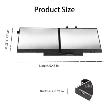 Laptop Battery 4250mAh 68Wh 4-Cell Replacement for Dell Precision 3541