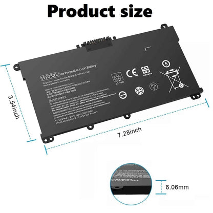 Laptop Battery 3470mAh 41.9Wh Replacement for HP Notebook 15-da1000ne 15-da1024nk Battery
